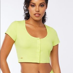 Savage X Fenty neon crop top size medium